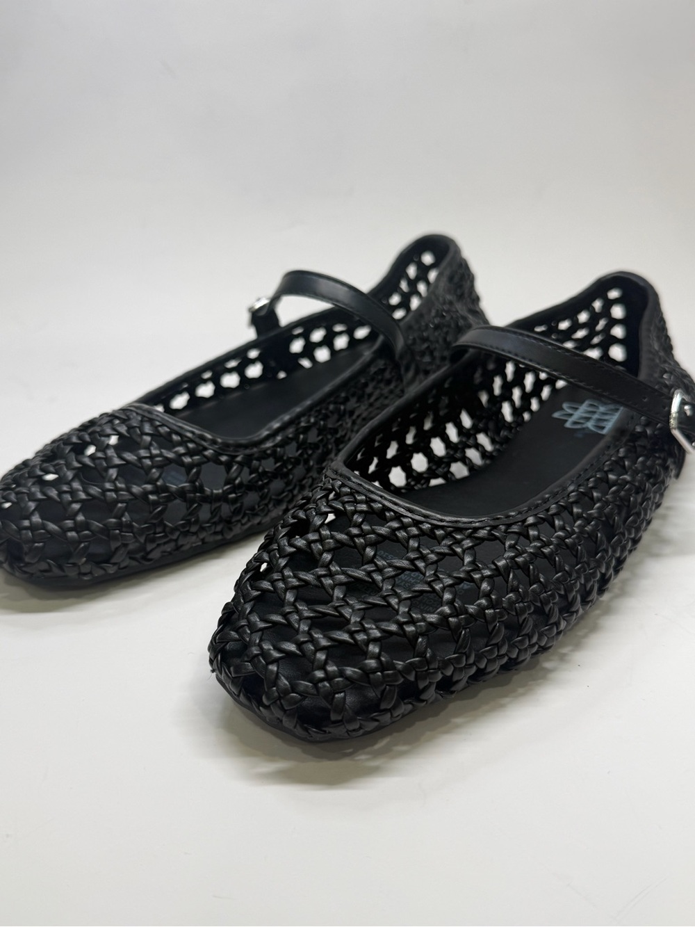 SERRA Black Woven Braided Mary Jane Flats Buckle Strap - Picture 2 of 12